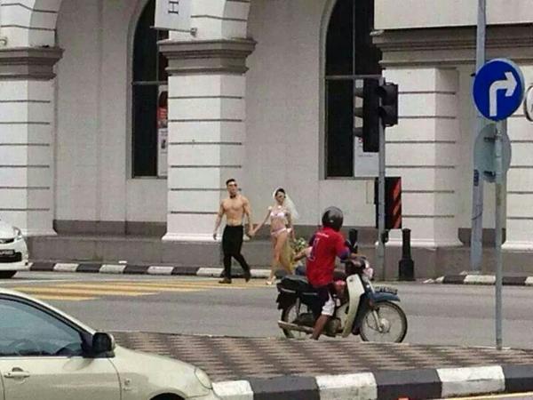 Pengantin separuh bogel gemparkan Ipoh